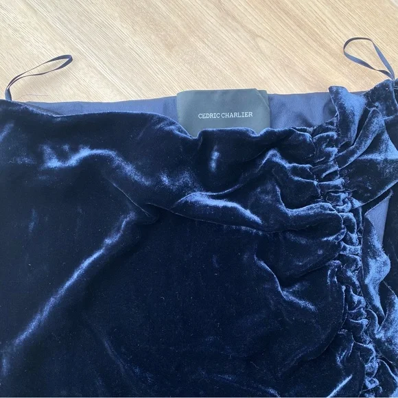 Cedric Charlier Velvet Skirt Sz 38 - Picture 5 of 8